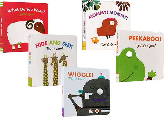 英文原版绘本 五味太郎 躲猫猫面具纸板书 5册 Peekaboo!/Wiggle!/Hide and Seek 儿童入门启蒙 Taro Gomi