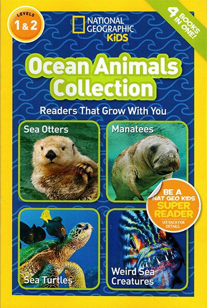 英文原版 National Geographic Kids Ocean Animals Collection 4个海洋动物故事合辑 L1L2 美国国家地理儿童百科分级读物STEM课程