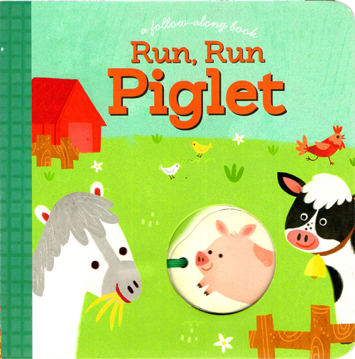 英文原版 Run Run Piglet 小猪仔拉绳纸偶游戏操作书 启蒙故事纸板 创意互动 Chronicle出品