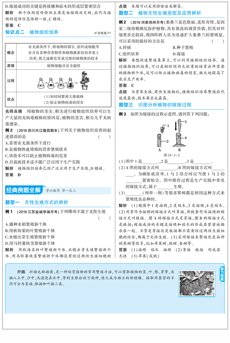 曲一线2020版5年中考3年模拟初中生物八年级下册苏教版五年中考三年模拟初中同步学习练习课本同步练习8年级生物试题