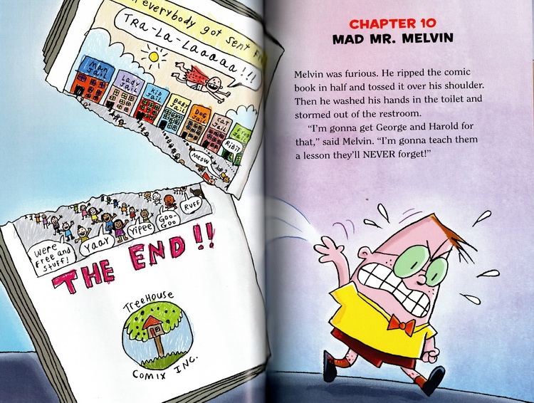 第六册 内裤超人队长英文原版 6 Captain Underpants and the Big Bad Battle 课外阅读桥梁漫画书 我的校长是超人 Dav Pilke
