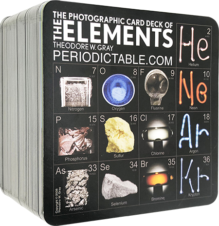 英文原版 The Photographic Card Deck Of The Elements 礼盒装 126张闪卡卡片 118个化学元素学习 元素周期表 Theodore Gray