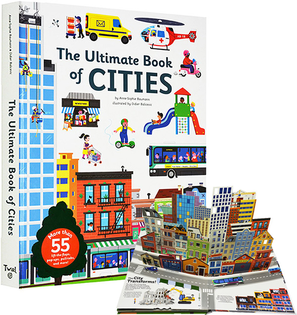 英文原版 The Ultimate Book of Cities 精装 城市 立体机关操作书 科普百科翻翻书 STEM启蒙科普绘本 l Twirl 法国艺术品