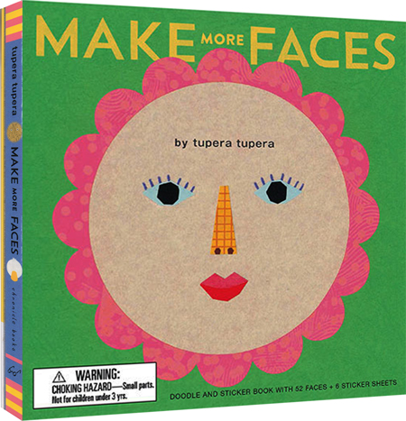 英文原版 Make More Faces 艺术启蒙创意笔记贴纸书 儿童想象力创造力培养 太阳脸变变变2 Chronicle出品