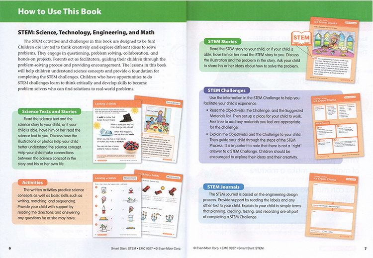 英文原版 Evan Moor Smart Start STEM G1 美国加州教材 聪慧启蒙系列 幼儿园小学Science学科练习册