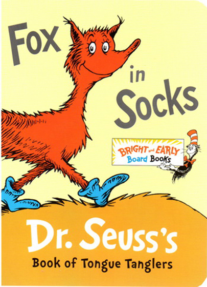 英文原版 Dr Seuss ABC/Fox in Socks/The Foot Book/Hop on Pop 廖彩杏书单 苏斯博士4册 纸板书 儿童英文启蒙韵文绘本