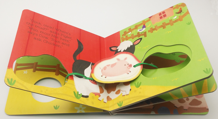 英文原版 Run Run Piglet 小猪仔拉绳纸偶游戏操作书 启蒙故事纸板 创意互动 Chronicle出品