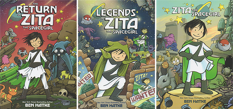 英文原版 The Zita the Spacegirl Trilogy Boxed Set 3册礼盒装 全彩版 附海报 全彩漫画绘本书 中小学英语课外阅读
