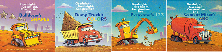 英文原版 Goodnight  Goodnight  Construction Site ABC 123 Shapes Colors 晚安工地上的车系列 4册 纸板书 幼儿启蒙认知图画书
