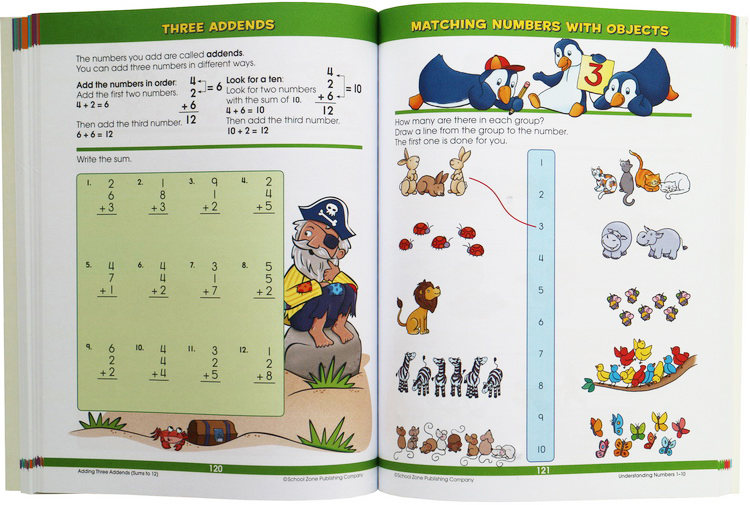 5-7岁综合练习 School Zone Giant Workbook First Grade 一年级学生练习册 附答案 英文原版