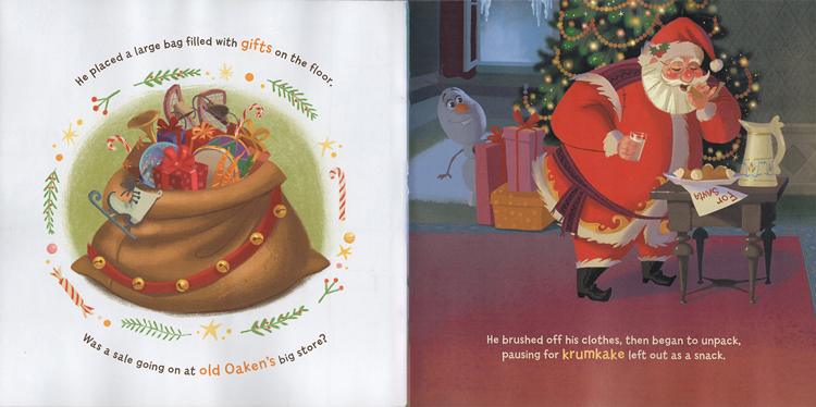 现货 英文原版 冰雪奇缘 雪宝的圣诞夜 Olaf’s Night Before Christmas Book 附CD 迪士尼 亲子唱读绘本