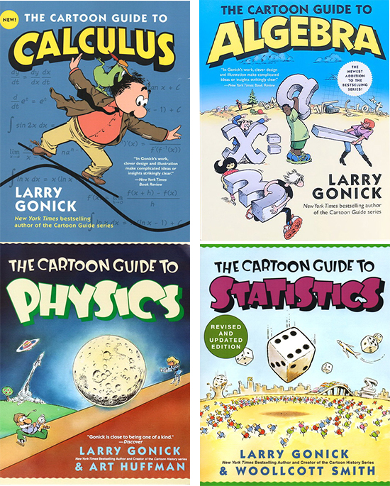 英文原版 爆笑科学漫画4册 The Cartoon Guide to Statistics/Algebra/Physics/Calculus 微积分/统计学/物理/代数漫画版教材