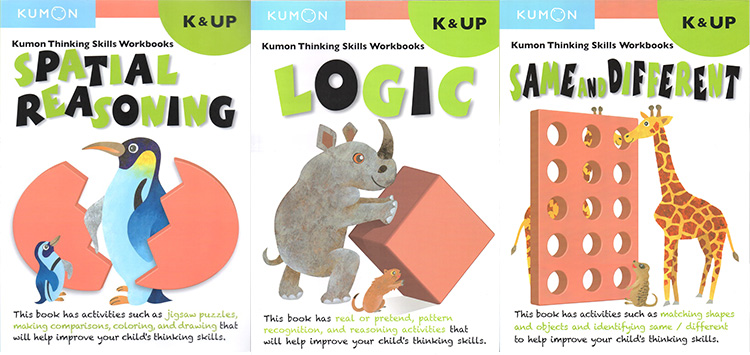 英文原版 Kumon Thinking Skills 公文式教育系列3册 儿童思维训练教材 启蒙教辅幼儿教育4-6岁