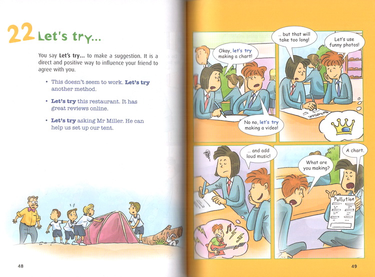对话练习补充 学乐出品 Scholastic In Action More Conversation 画里画外轻松学英语 3册漫画版图解英语 英文原版