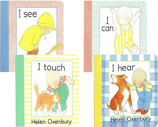 英文原版 Helen Oxenbury I see/touch/can/hear 纸板书4册合售 幼儿认知启蒙绘本 手掌书