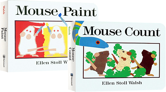 英文原版绘本 Mouse Count/Paints 2册 纸板书 幼儿启蒙图画书 吴敏兰 廖彩杏推荐主题书单