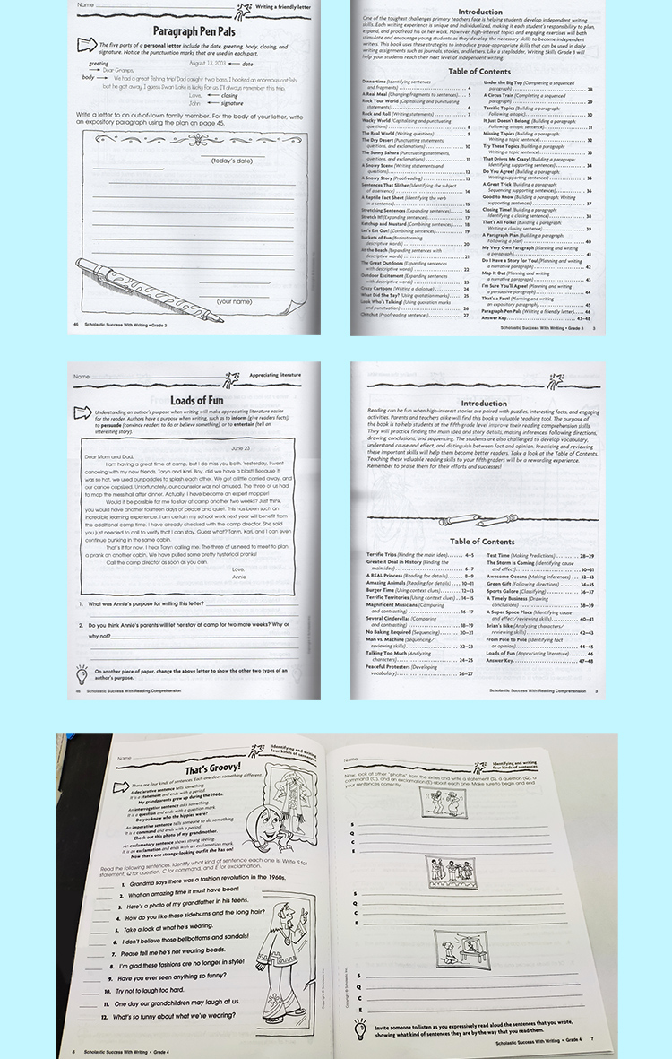 小学高年级学乐成功系列 Scholastic Success 三四五年级 9册套 Grammar/Writing/Reading 语法/写作/阅读理解  家庭练习册