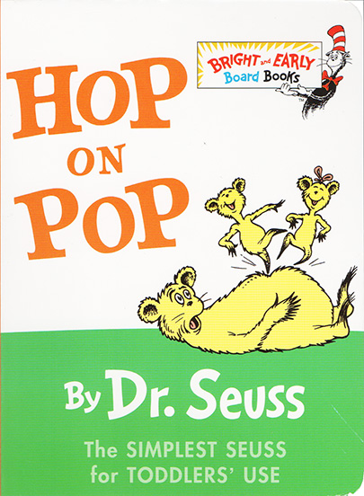 英文原版 Hop on Pop 在爸爸身上跳来跳去 Dr. Seuss 纸板书 廖彩杏书单 苏斯博士系列图书 学前启蒙阅读绘本 英语启蒙辅导故事书