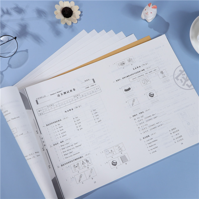 期末冲刺100分三四五六年级上册英语试卷子外研版WY共4本 小学3-6年级上册英语同步试卷 同步练习单元期中期末复习模拟测试卷子