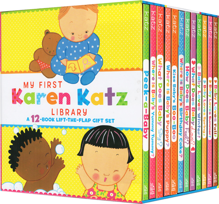 英文原版 My First Karen Katz Library 卡伦卡茨 12册礼盒装 幼儿认知纸板翻翻书 儿童情商启蒙图画故事书