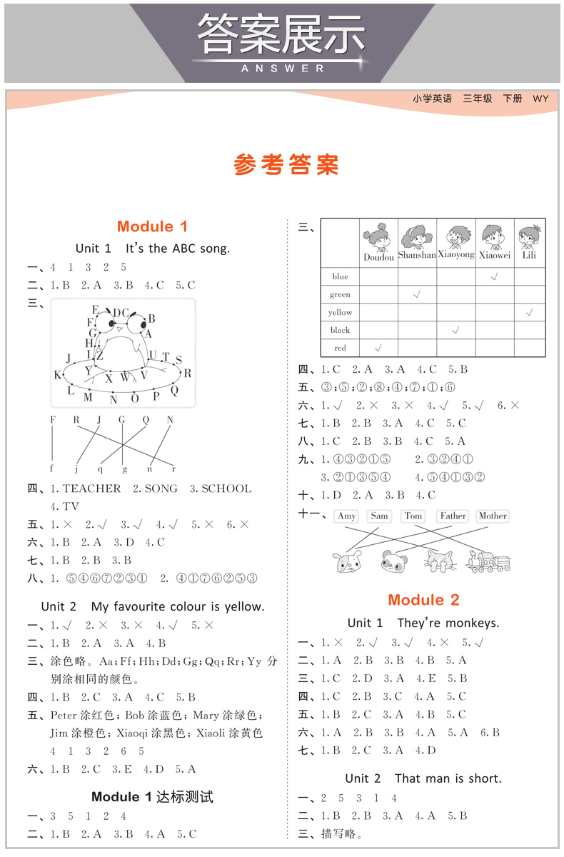 曲一线2020春53天天练三年级下册英语外研版WY小学3年级下册英语书同步练习册测评卷3年级英语知识清单小学英语练习下三年级英语