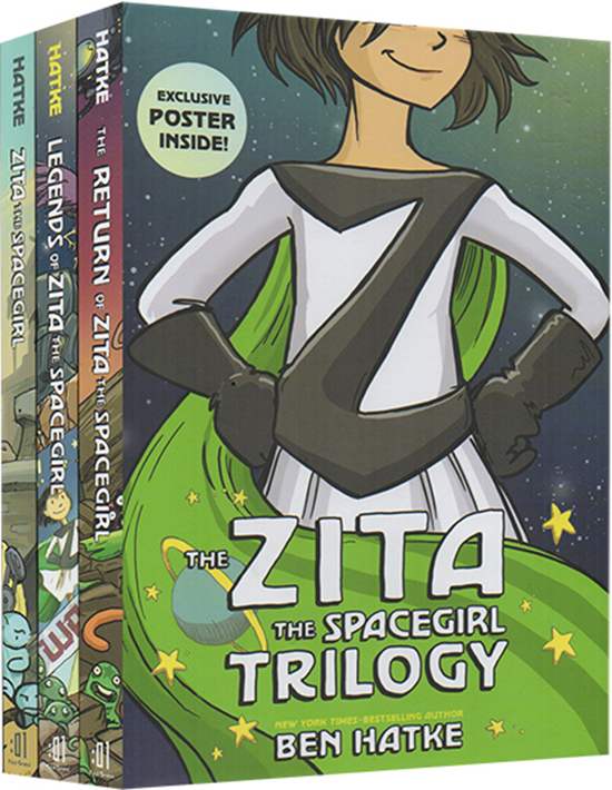 英文原版 The Zita the Spacegirl Trilogy Boxed Set 3册礼盒装 全彩版 附海报 全彩漫画绘本书 中小学英语课外阅读