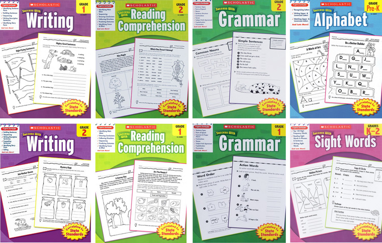 低年级学乐成功系列 Scholastic Success 学前 一年级 二年级 8册Grammar Writing Reading Sight Words写作阅读理解常见字 练习册