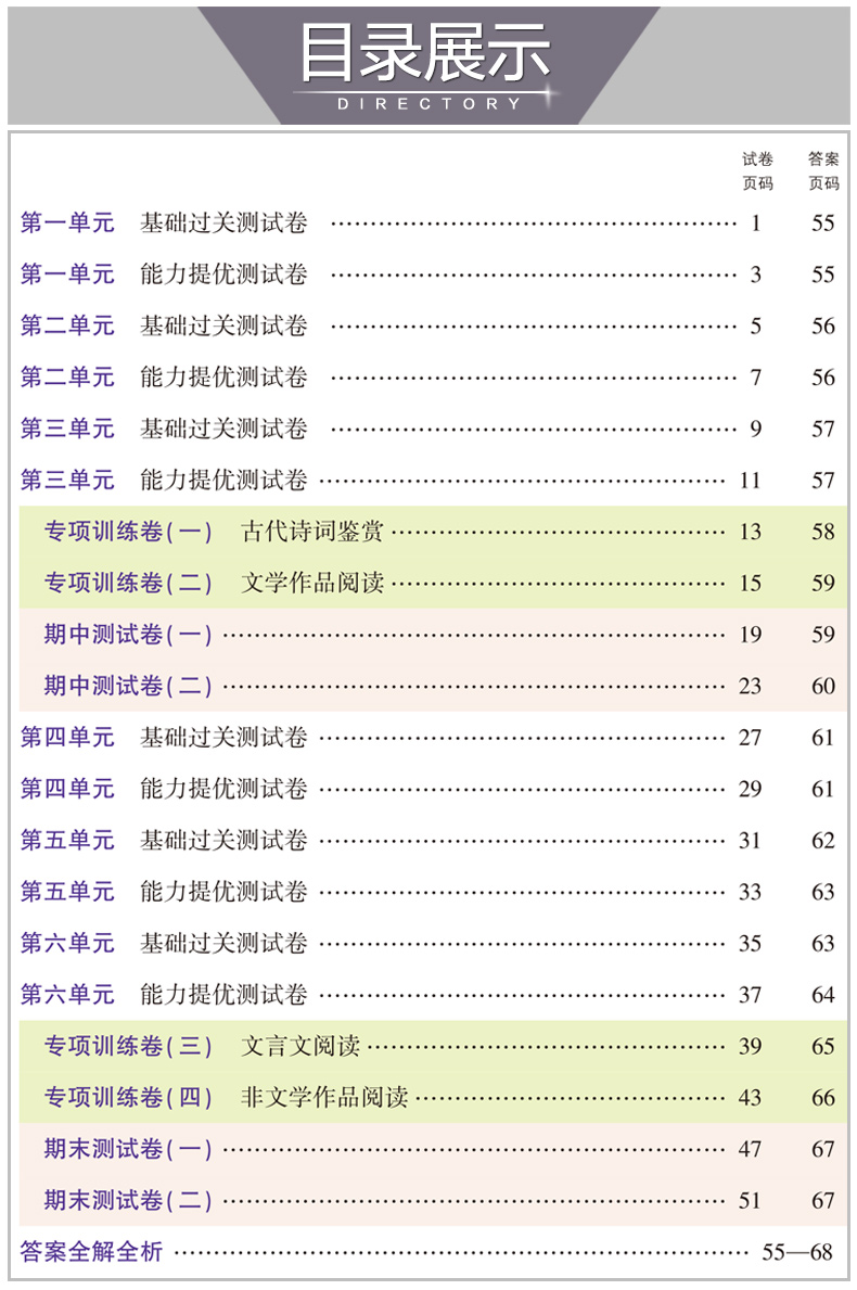 2020新版 曲一线五年中考三年模拟八年级语文下册试卷人教版 初中试卷5年中考3年模拟八下语文五三同步中考单元专项期中期末测试卷