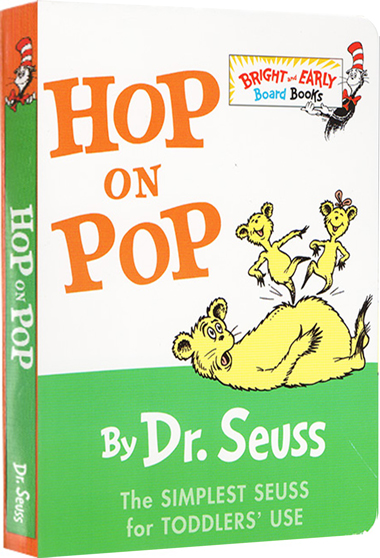 英文原版 Hop on Pop 在爸爸身上跳来跳去 Dr. Seuss 纸板书 廖彩杏书单 苏斯博士系列图书 学前启蒙阅读绘本 英语启蒙辅导故事书