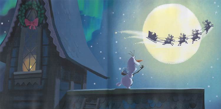 现货 英文原版 冰雪奇缘 雪宝的圣诞夜 Olaf’s Night Before Christmas Book 附CD 迪士尼 亲子唱读绘本