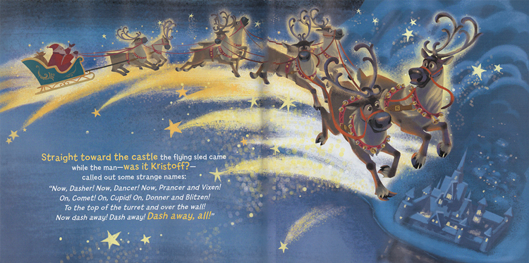现货 英文原版 冰雪奇缘 雪宝的圣诞夜 Olaf’s Night Before Christmas Book 附CD 迪士尼 亲子唱读绘本