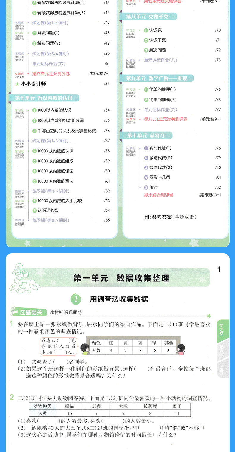 2020春新版 一遍过小学二年级下册数学人教版RJ 小学2二年级下册数学同步训练课堂练习册一课一练含试卷测试卷参考答案同步随堂测