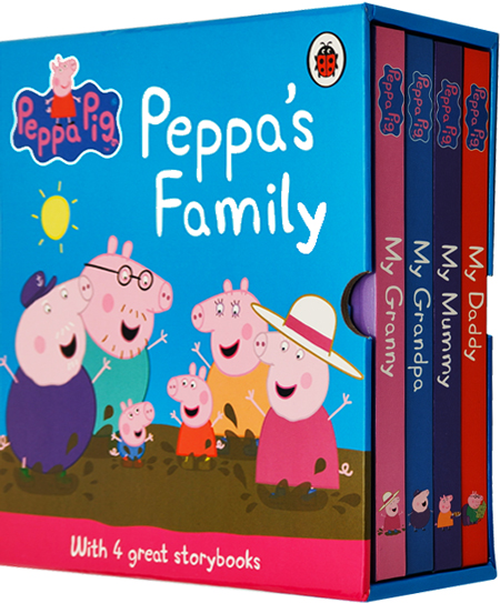 英文原版 Peppa’s Family 粉红猪小妹 小猪佩奇大家庭 纸板书4册套装 My Mummy Daddy Granny Grandpa 英语启蒙 儿童故事绘本