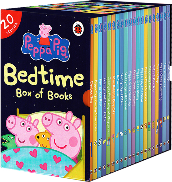 小猪佩奇英文原版睡前故事 Peppa pig Bedtime Box of Books20册粉红猪小妹精装版礼盒装Read It Yourself Ladybird小瓢虫分级读物