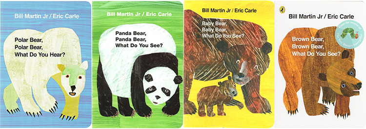 送音频 英文原版绘本艾瑞卡尔 Eric Carle Brown Bear Brown Bear What Do You See 棕色的熊4册英语启蒙纸板书 panda bear