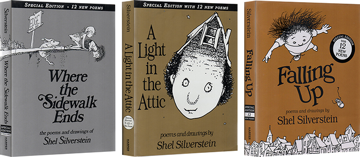诗歌三部曲 爱心树作者谢尔希尔弗斯坦 A Light in the Attic 英文原版精装诗集诗词诗画特别版绘本 童诗3册 Shel Silverstein