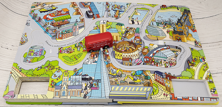 预售 Usborne Wind-up Bus 发条公交车 四条轨道跑跑乐地板玩具书 儿童英语纸板书 英文原版进口图书 尤斯伯恩