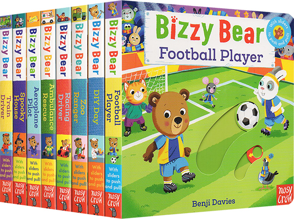 Bizzy Bear 小熊很忙系列8册 纸板机关操作翻翻书 英版 Train Driver/Zoo Ranger/Racing Driver 绘本可搭sing along