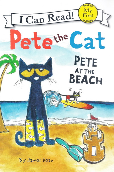共16册 入门级14册+赠一阶段2册 皮特猫英文原版绘本 I Can Read Pete the Cat 儿童分级读物启蒙学习英文版 Pete at the Beach