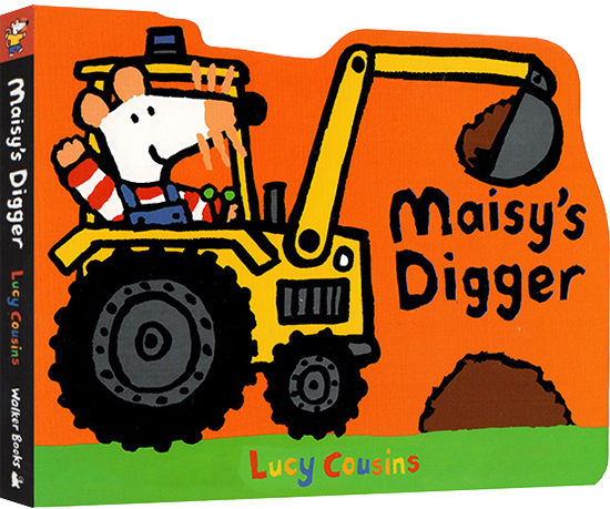 英文原版绘本maisysdigger小鼠波波交通工具造型纸板书儿童早教启蒙