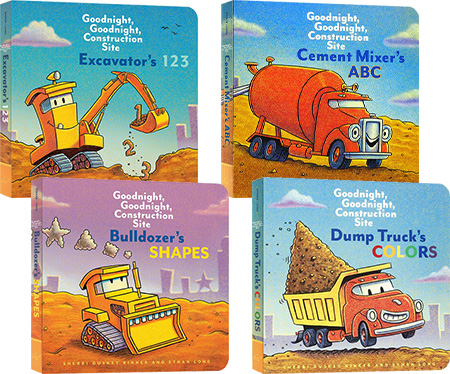英文原版 Goodnight  Goodnight  Construction Site ABC 123 Shapes Colors 晚安工地上的车系列 4册 纸板书 幼儿启蒙认知图画书