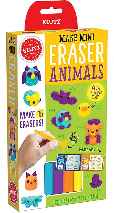 英文原版 Klutz Make Mini Eraser Animals 粘土手工DIY制作动物橡皮擦 儿童益智操作书 亲子互动游戏玩具书 STEAM体系