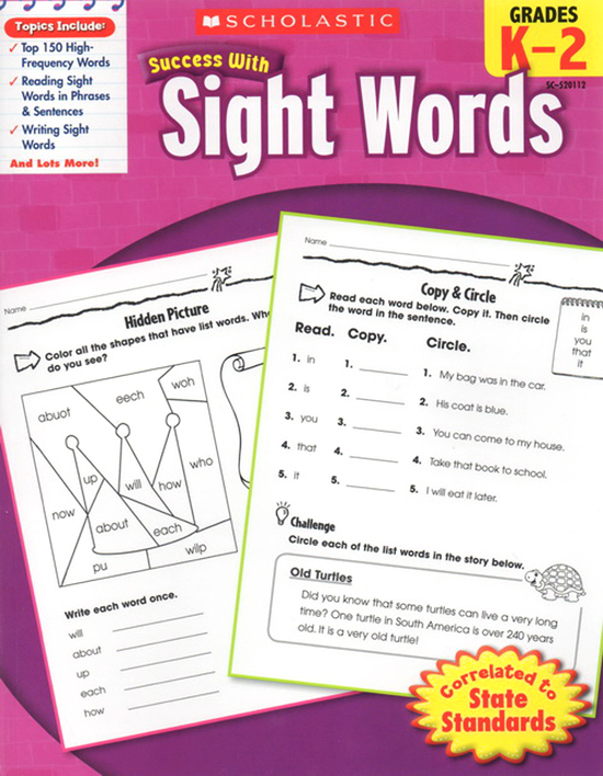 低年级学乐成功系列 Scholastic Success 学前 一年级 二年级 8册Grammar Writing Reading Sight Words写作阅读理解常见字 练习册