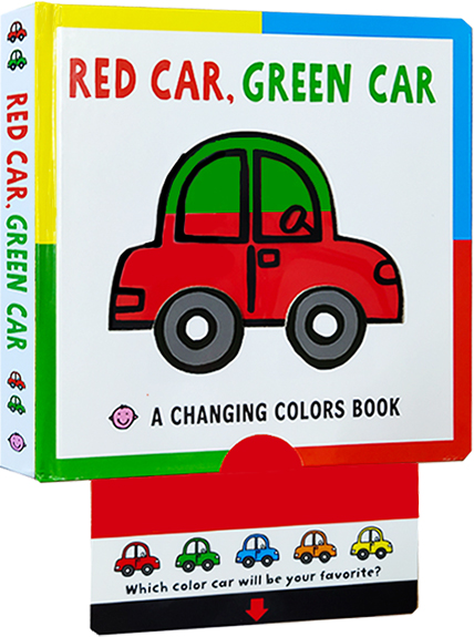 预售 英文原版绘本 Red Car Green Car 幼儿颜色启蒙认知 抽拉操作纸板书 交通工具系列 Roger Priddy单词学习书