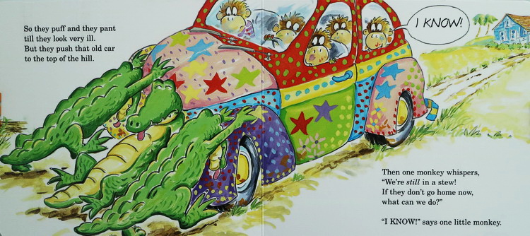 英文原版 Five Little Monkeys Wash the Car 纸板书 五只小猴子洗汽车 儿童启蒙绘本 Eileen Christelow
