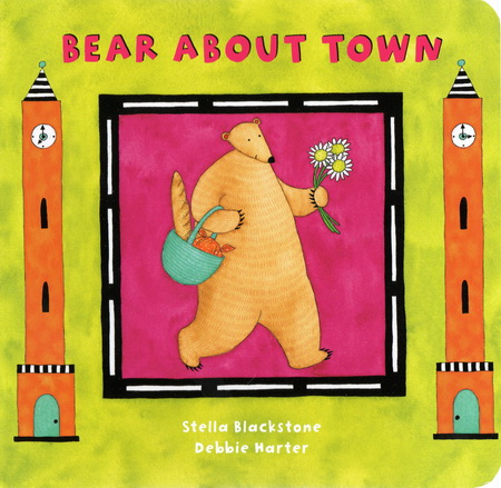 送音频 快乐的比尔熊英文原版 Bear on a Bike /About Town /in a Square / Busy Family 9册纸板书 启蒙认知绘本 Barefoot Books