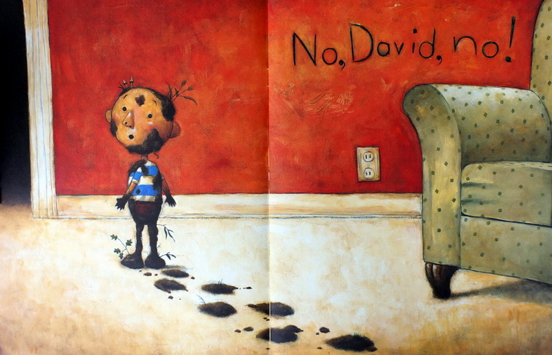 儿童绘本 No David 大卫不可以系列 英文原版 凯迪克奖 吴敏兰 绘本图画书 儿童幼儿认知生活习惯启蒙英文版 亲子互动 大卫香农
