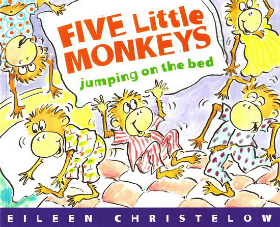 英文原版 Five Little Monkeys Jumping on the Bed 五只小猴在床上蹦蹦跳 廖彩杏书单 儿童绘本 图画故事书