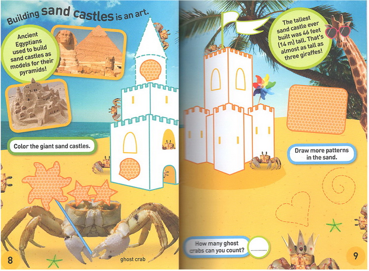 英文原版 美国国家地理National Geographic Kids Beach Day 含贴纸1000 儿童百科书 动物系列贴纸书