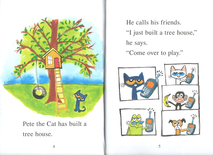 英文原版 I can read 1 Pete the Cat Tip-Top Tree House皮特猫分级读物  James Dean